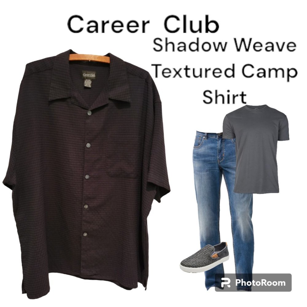 Career Club Textured Camp Shirt - 2X